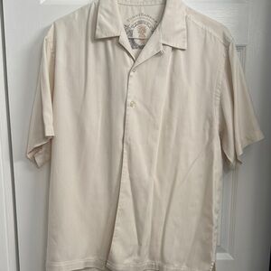 Tommy Bahama Men's Cream Short-Sleeve Button-Down Camp Shirt